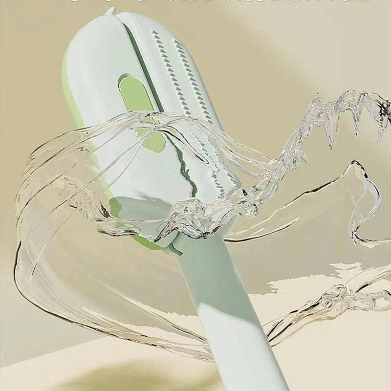 Pet grooming comb with water tank cleaning system for dog and cat floating hair removal