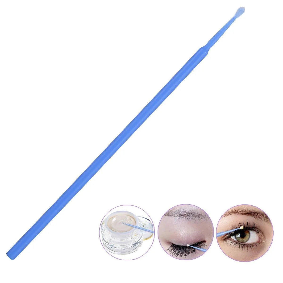 Disposable micro applicator brushes with bendable cotton swab and colour-coded handles in multicolours for makeup and eyelash extensions