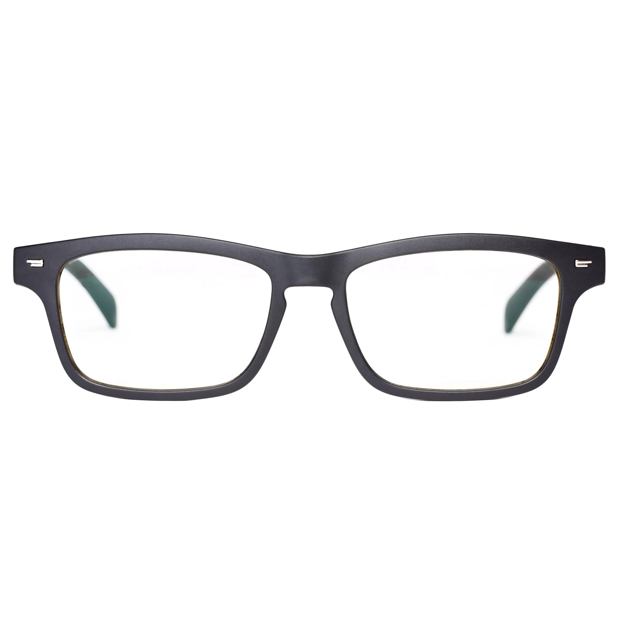 Smart glasses with semi-open ear speakers, polarised lenses, and a unisex PC+ABS frame.