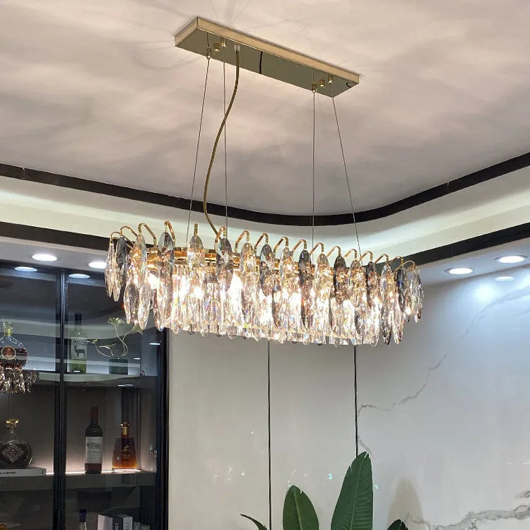 Light luxury crystal diamond chandelier with iron frame, multi-head design, 500-1000mm diameter