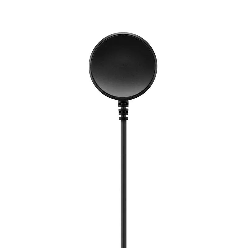 Black plastic USB watch charger with wireless fast charging, compact 34 x 10mm size