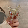 Butterfly hair barrette clip with alloy construction and electroplating finish