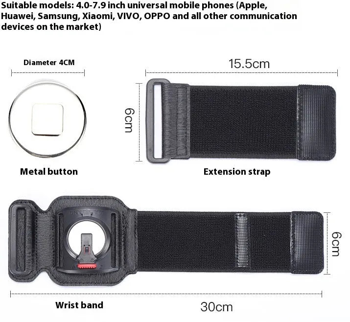 Mobile phone arm bag wrist bag for running cycling sports unisex black army green with 4-7 inch phone holder