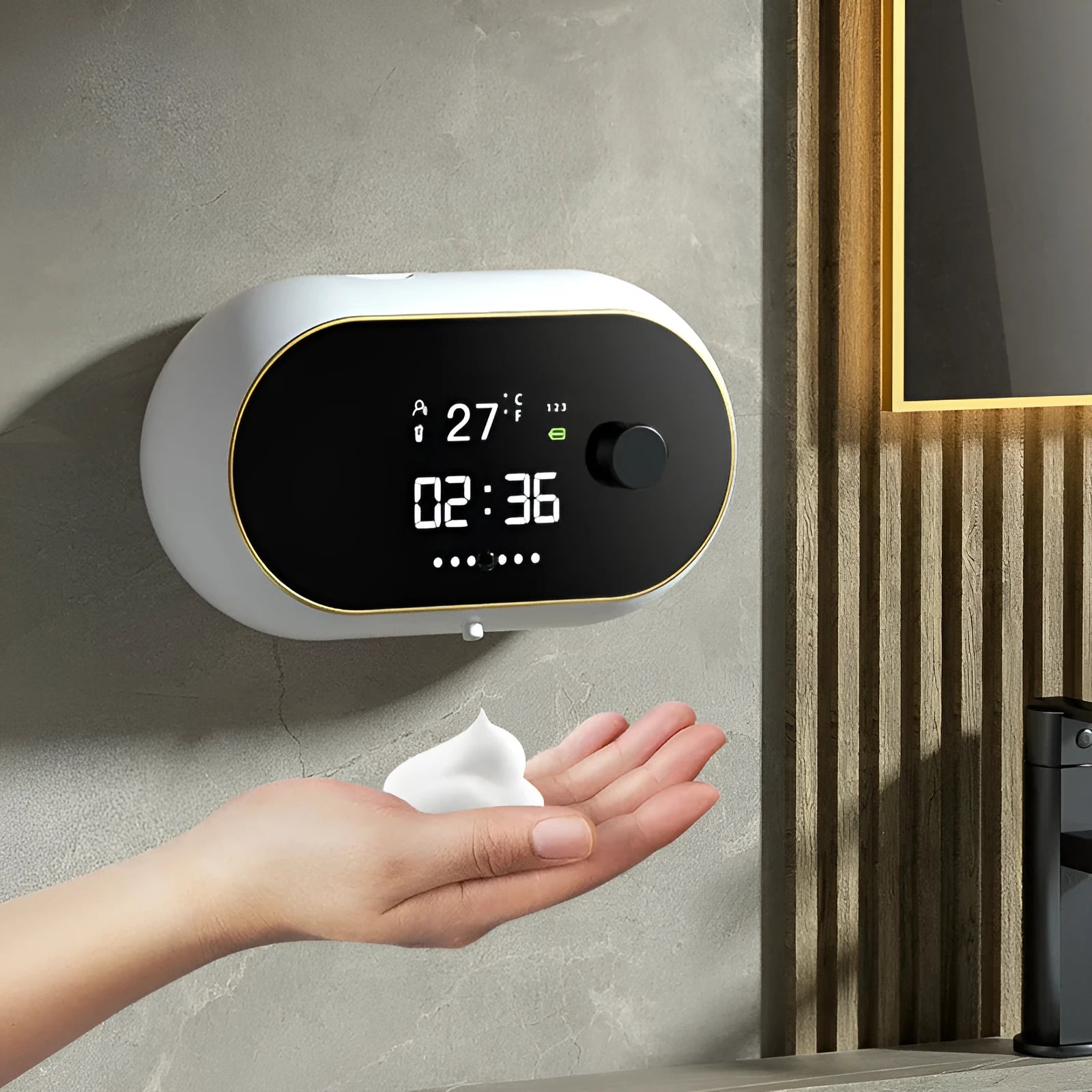 Automatic hand sanitizer soap dispenser unit in white or black with USB cable