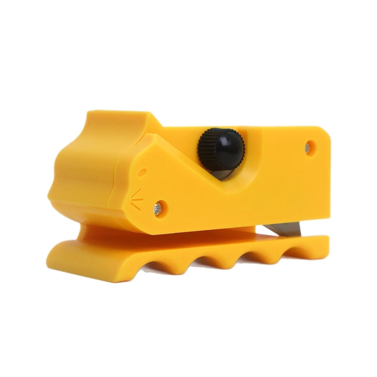 ABS cat-shaped corrugated paper cutter in black, blue, red, yellow for cat scratch board trimming