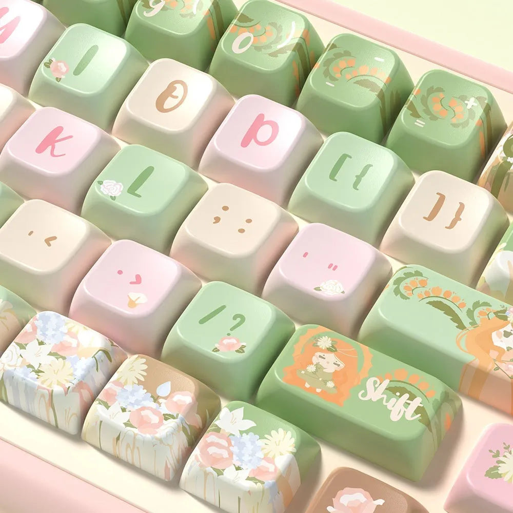 Mu Xia Garden Summer Garden custom keycaps for mechanical keyboards with sublimation printing