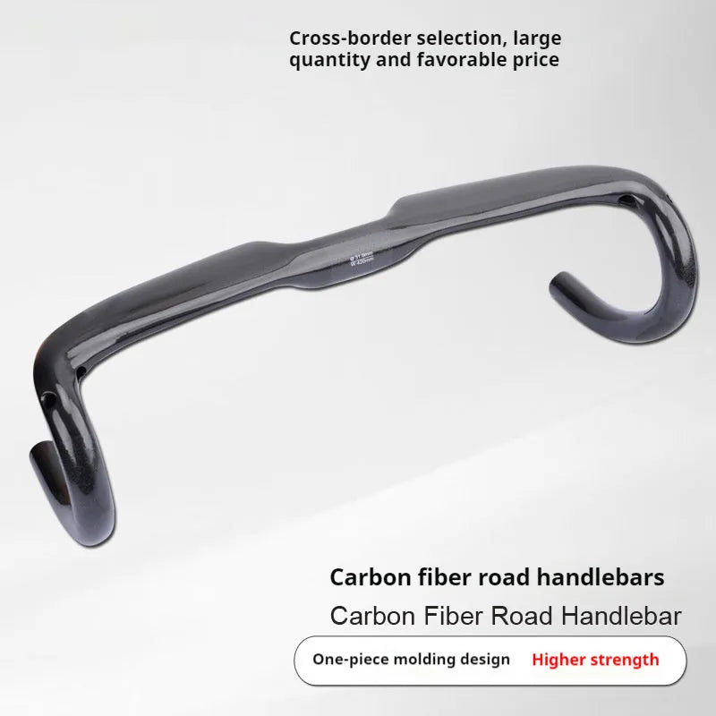 Non-standard carbon fibre drop bar for road bicycle, black grey silver UD finish, available in 400mm 420mm 440mm