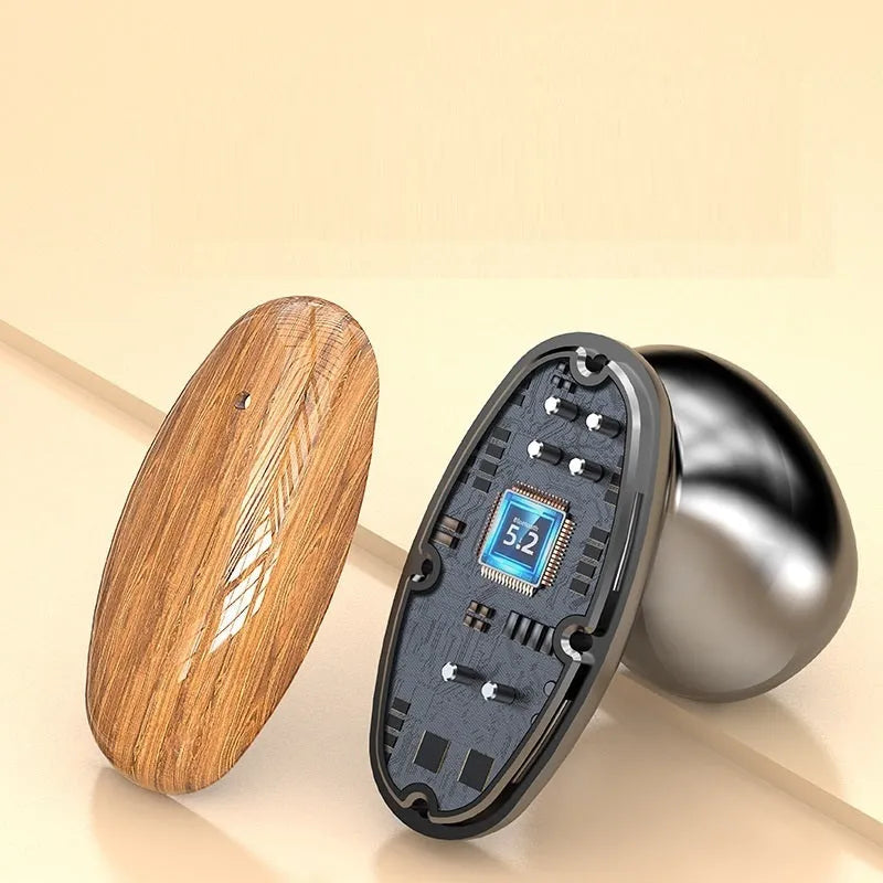 M35 wood grain finish TWS Bluetooth wireless headset with charging cabin