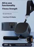 Multi functional fitness resistance tensioner in blue gray with adjustable 2-20kg dial for full body training