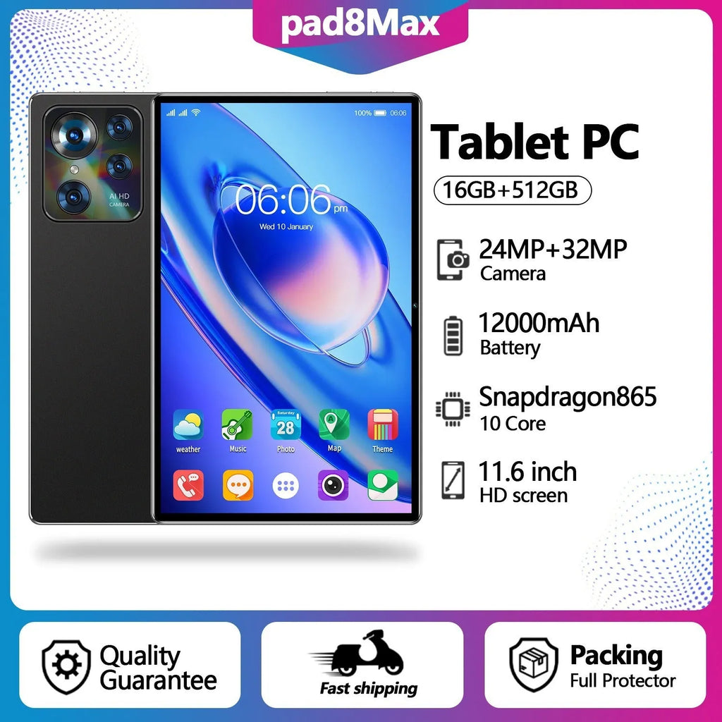 10-inch Tablet PC Smart Call Google Edition with 10.1-inch screen, available in black, blue, gold, and silver gray