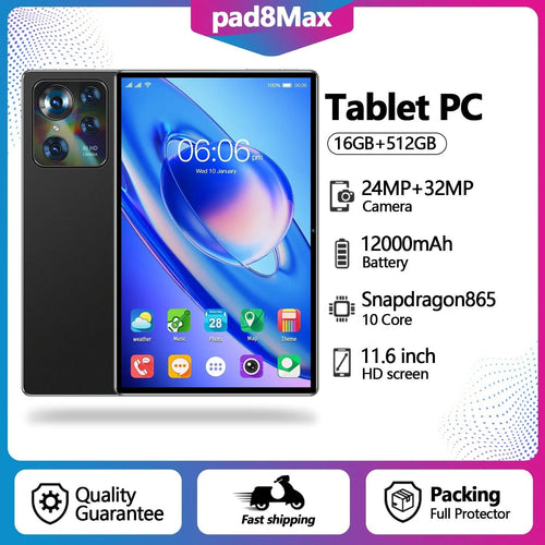 10-inch Tablet PC Smart Call Google Edition with 10.1-inch screen, available in black, blue, gold, and silver gray