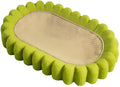 Green oval cat scratch pad bowl made of sisal, serving as a cat scratcher and bed lounge