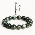 Natural Green Dragon Crystal bracelet with 8mm to 9mm round beads and Ruyi style design