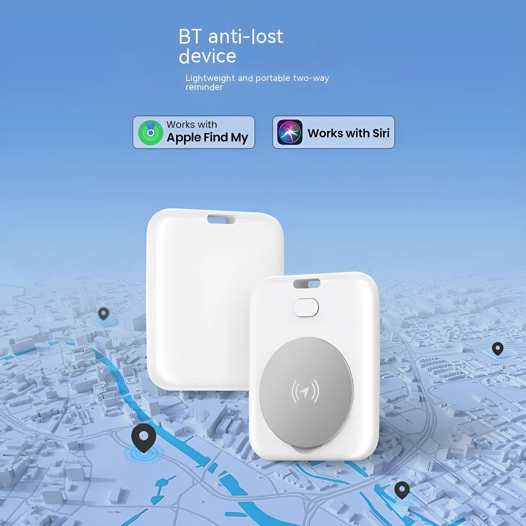 White smart anti-lost locator pet tracking device with alarm made from ABS plastic