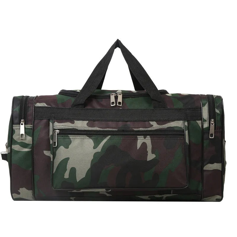 Camouflage pattern luggage bag with waterproof fabric and 20-litre capacity