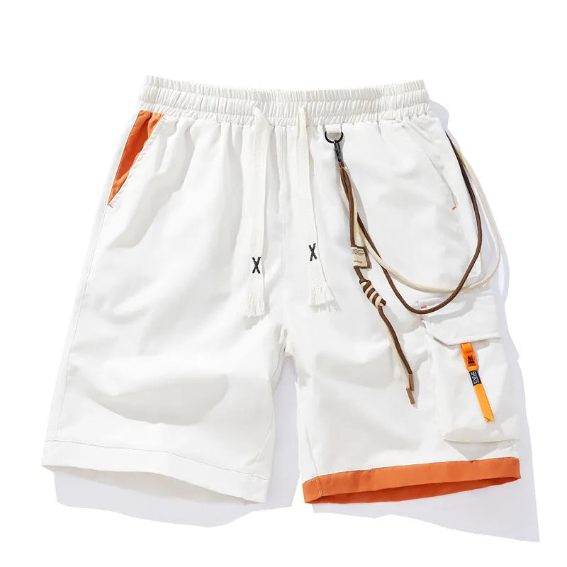 Men's bamboo fibre plus size sports shorts in coffee colour showing straight-leg cropped design