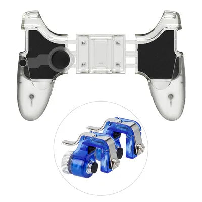 Black mobile phone auxiliary plug-in gamepad with wired connection and no vibration features