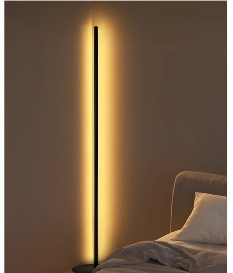 Modern simple vertical aluminum alloy floor lamp with USB plug in three height options