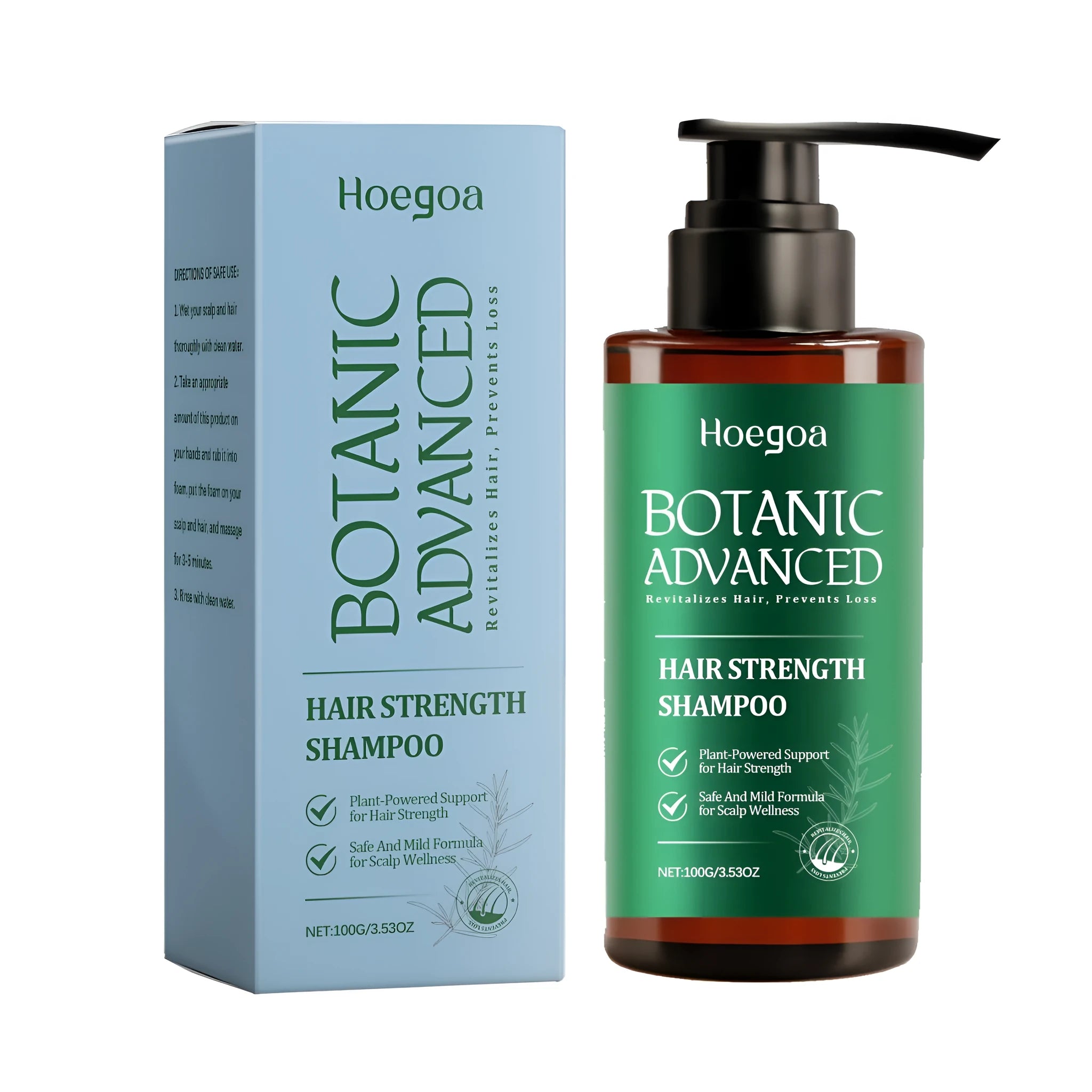 Hair Strength Shampoo 100g bottle with rosemary, aloe, and ginger extracts for stronger hair