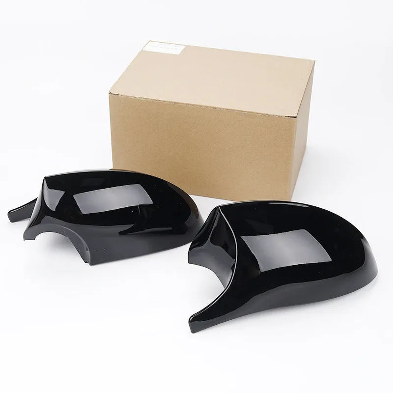 BMW 3 Series E90 rearview mirror shell replacement set in black ABS plastic