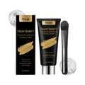 Moisturising and firming light-textured cream 30g in a white jar with a black lid, next to a small applicator brush