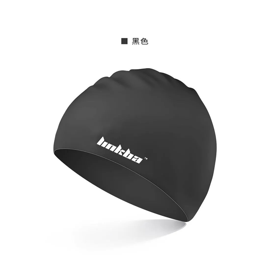 Silicone swimming cap with waterproof earmuffs and letter pattern design in multiple colour options