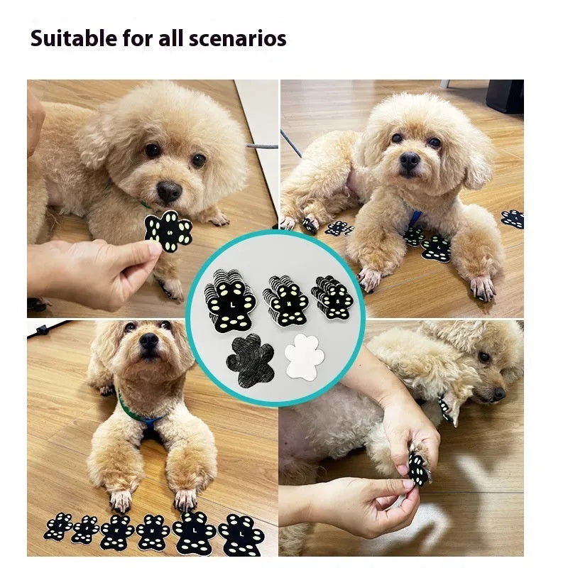 Breathable invisible claw pad silicone cloth footsticker for dog walking protection 8 pack S M code